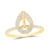 3/4CTW-DIA ANA M 1 1/2CT-PEAR SEMI-MOUNT SINGLE HALO ENG RING